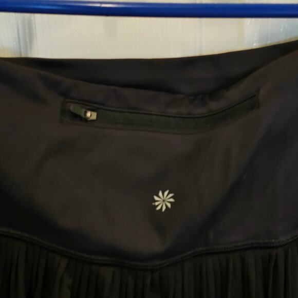 Athleta A-Game Mesh Skort Pleated Black Tennis Gym Athletic Womens Size L - Picture 4 of 7
